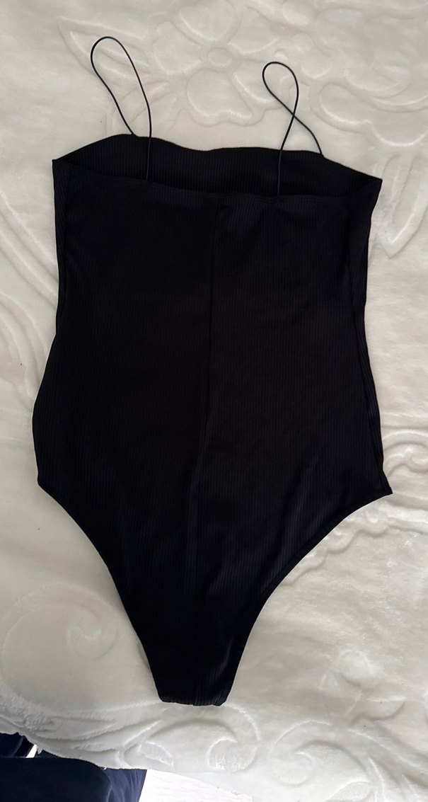 Siyah İnce Askılı Kadın Mayo - Görsel 3