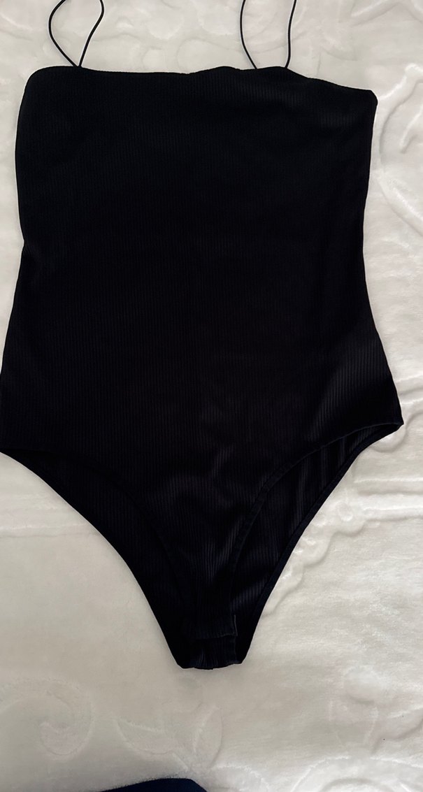 Siyah İnce Askılı Kadın Mayo - Görsel 2