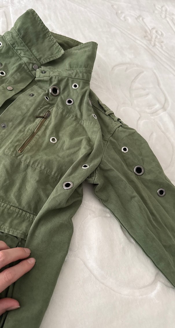 Yeşil Kadın Midi Parka Ceket - Görsel 3