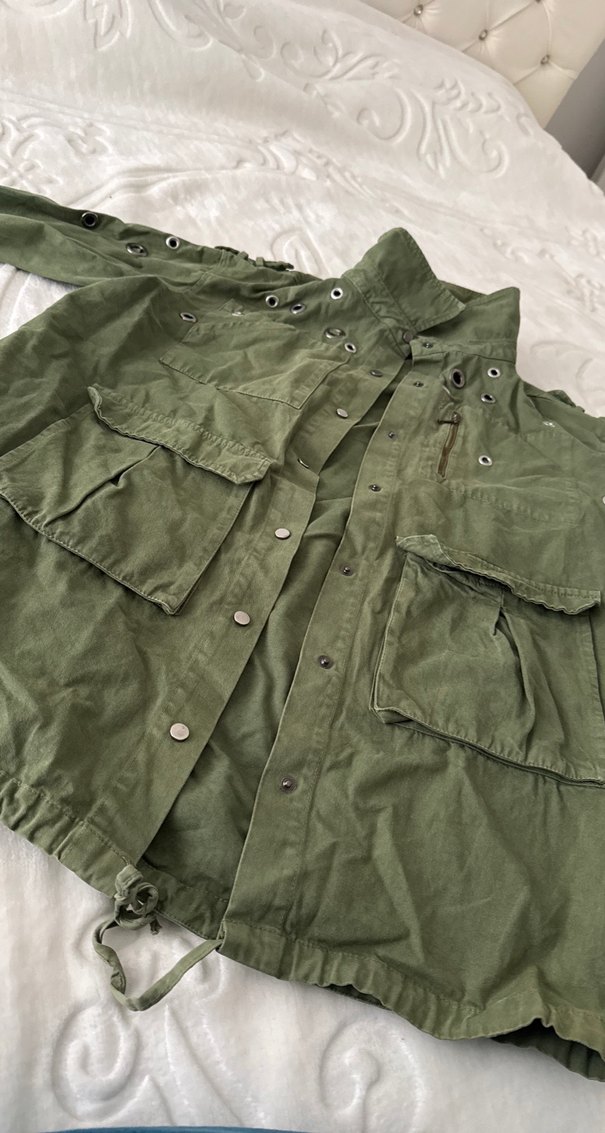 Yeşil Kadın Midi Parka Ceket - Görsel 2