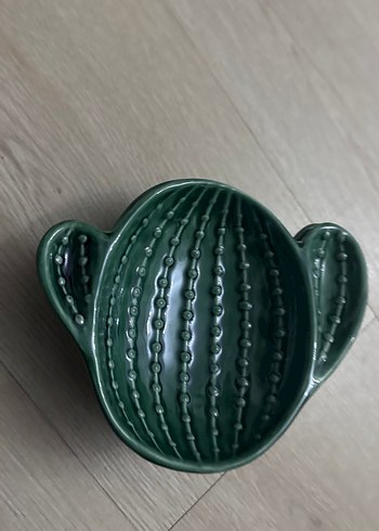 Kaktüs Desenli Yeşil Seramik Kase Seti - Görsel 5