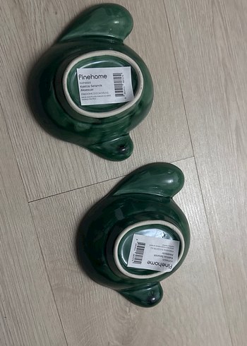 Kaktüs Desenli Yeşil Seramik Kase Seti - Görsel 3