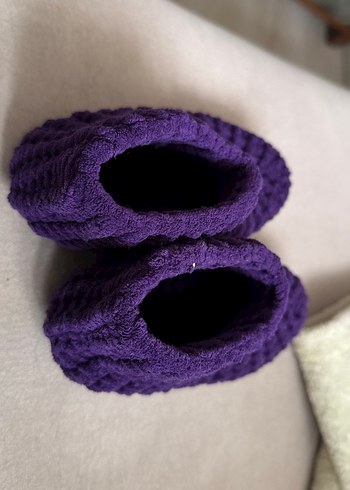 Mor Örgü Kız Çocuk Ev Terliği - Görsel 3