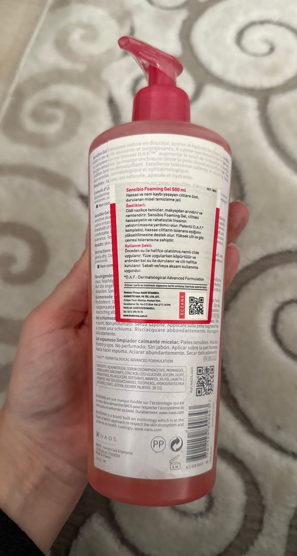 Bioderma Sensibio Yatıştırıcı Temizleyici Jel 500 ml - Görsel 3