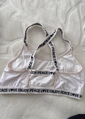 Beyaz Baskılı Mini Spor Sütyeni - Görsel 2