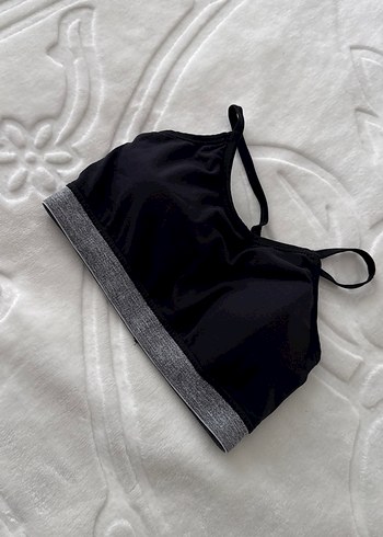 Gri  siyahSpor Sütyeni İnce Askılı - Görsel 3