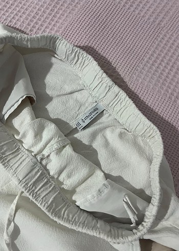 Beyaz keten pantolon - Görsel 4