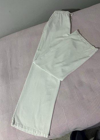 Beyaz keten pantolon - Görsel 3