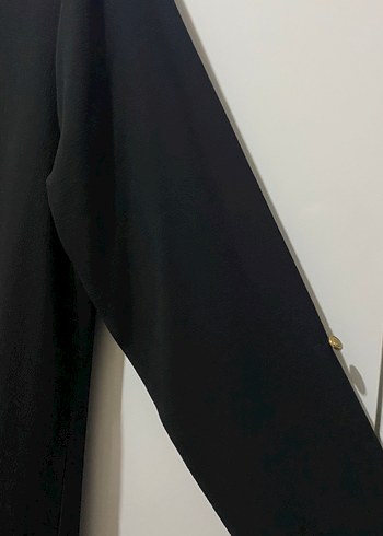 Uzun Kollu Nakışlı Siyah Kadın Tunik - Görsel 3