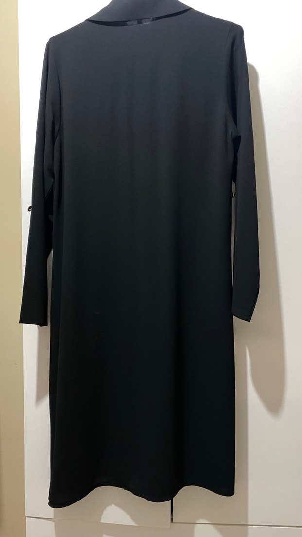 Uzun Kollu Nakışlı Siyah Kadın Tunik - Görsel 4