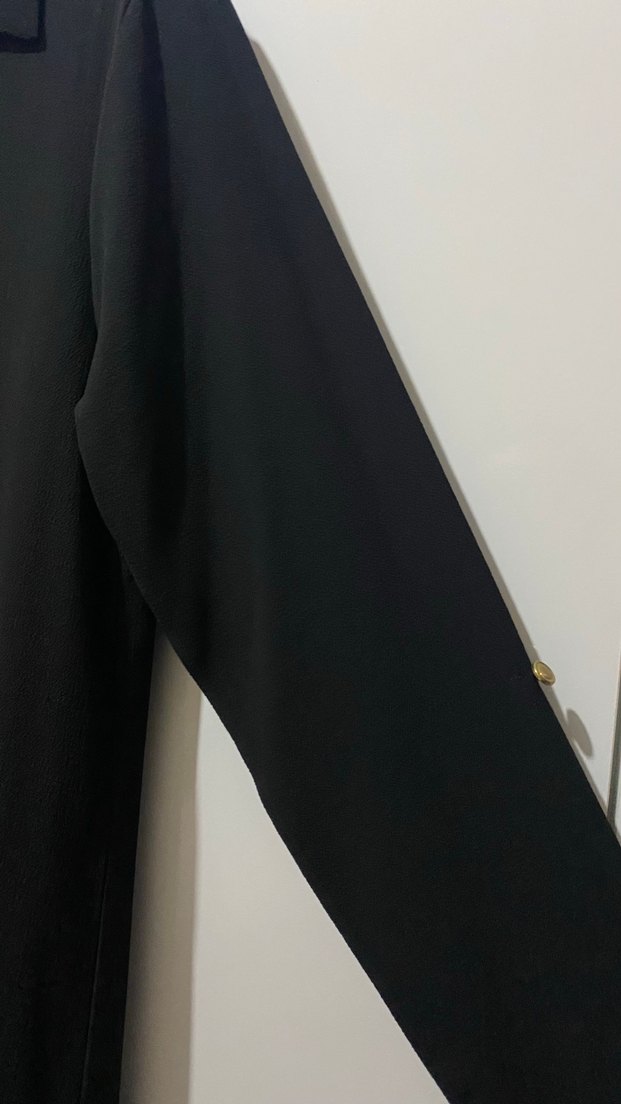 Uzun Kollu Nakışlı Siyah Kadın Tunik - Görsel 3