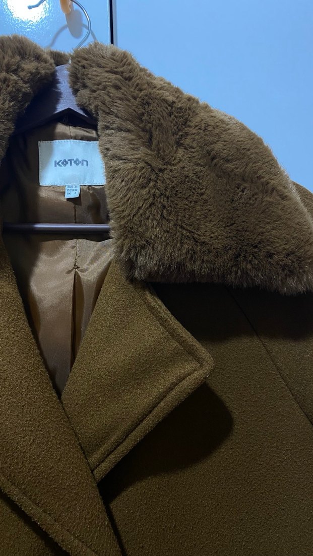 Kahverengi Kürklü Uzun Kadın Kaban - Görsel 3