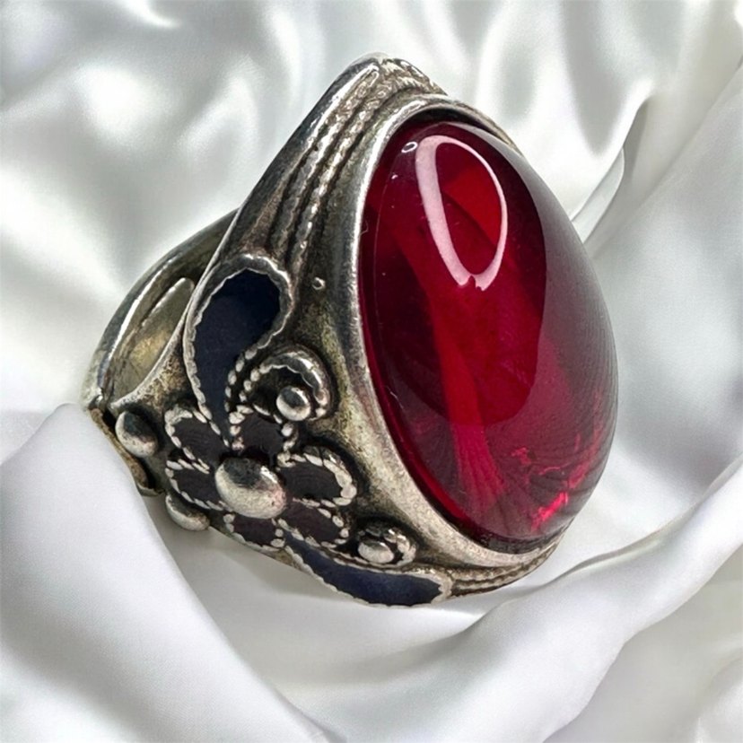 Mine İşçilikli Gösterişli Kaftan Yüzüğü - Görsel 5