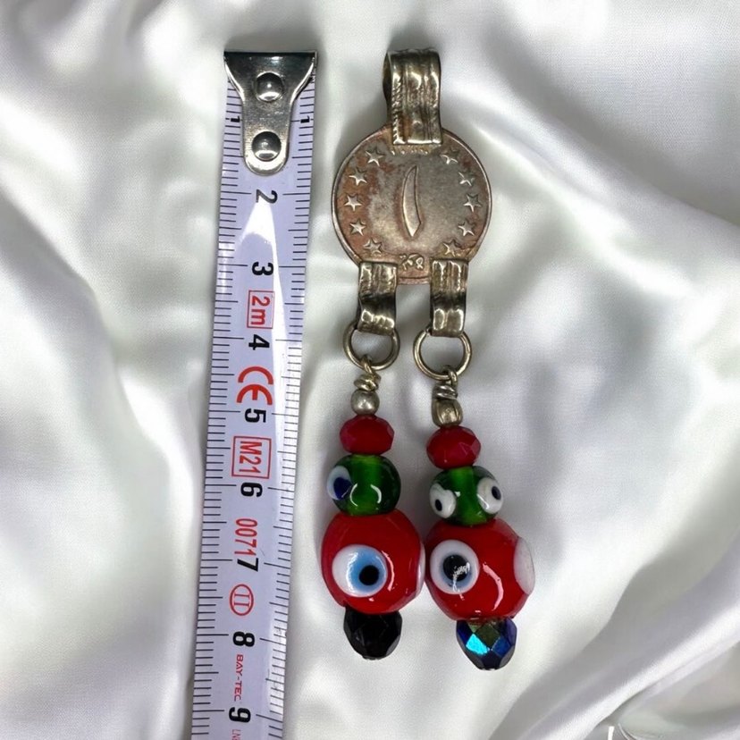 El Yapımı Nazar Boncuklu Antika Bohem Kadın Charm - Görsel 2