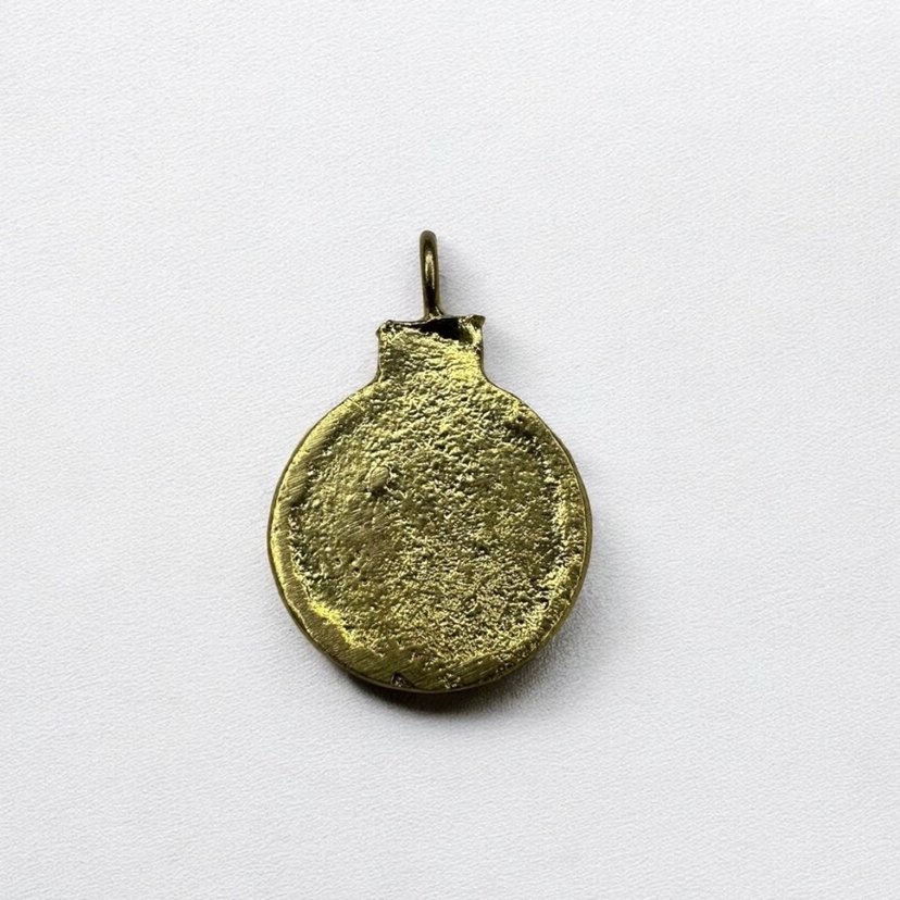 Pirinç Üzeri Altın Kaplama Spiral Desen Kolye Ucu - Görsel 2