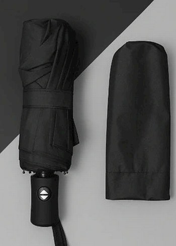 Sade Siyah Katlanabilir Kadın Şemsiye - Görsel 2