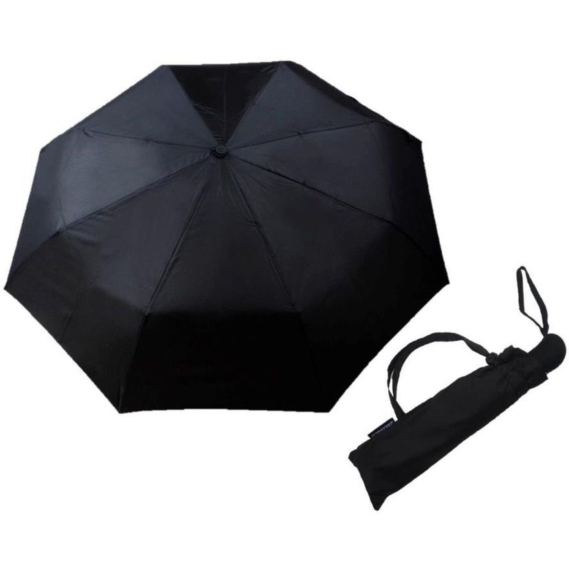 Sade Siyah Katlanabilir Kadın Şemsiye - Görsel 3