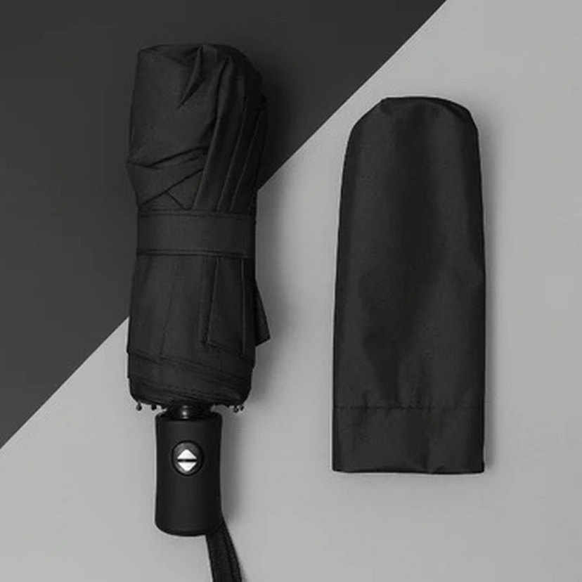 Sade Siyah Katlanabilir Kadın Şemsiye - Görsel 2