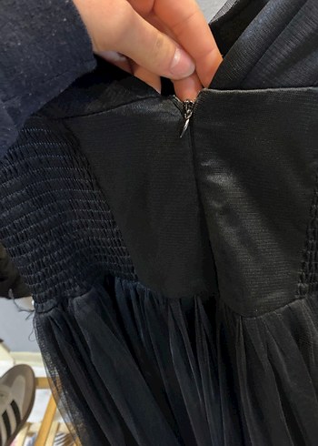 Siyah şık uzun elbise - Görsel 6