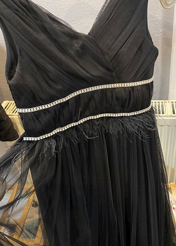 Siyah şık uzun elbise - Görsel 8