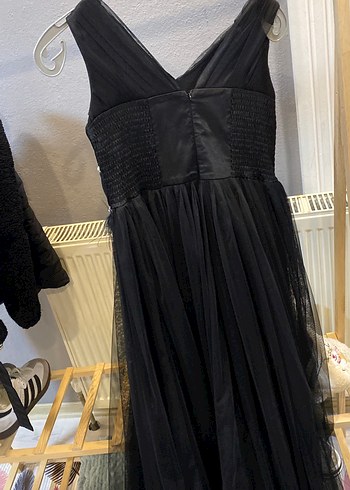 Siyah şık uzun elbise - Görsel 5