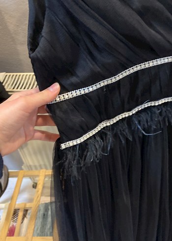 Siyah şık uzun elbise - Görsel 2