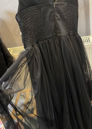 Siyah şık uzun elbise - Görsel 7