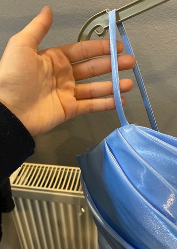 Parlak Mavi Drapeli kısa  Abiye Elbise - Görsel 4