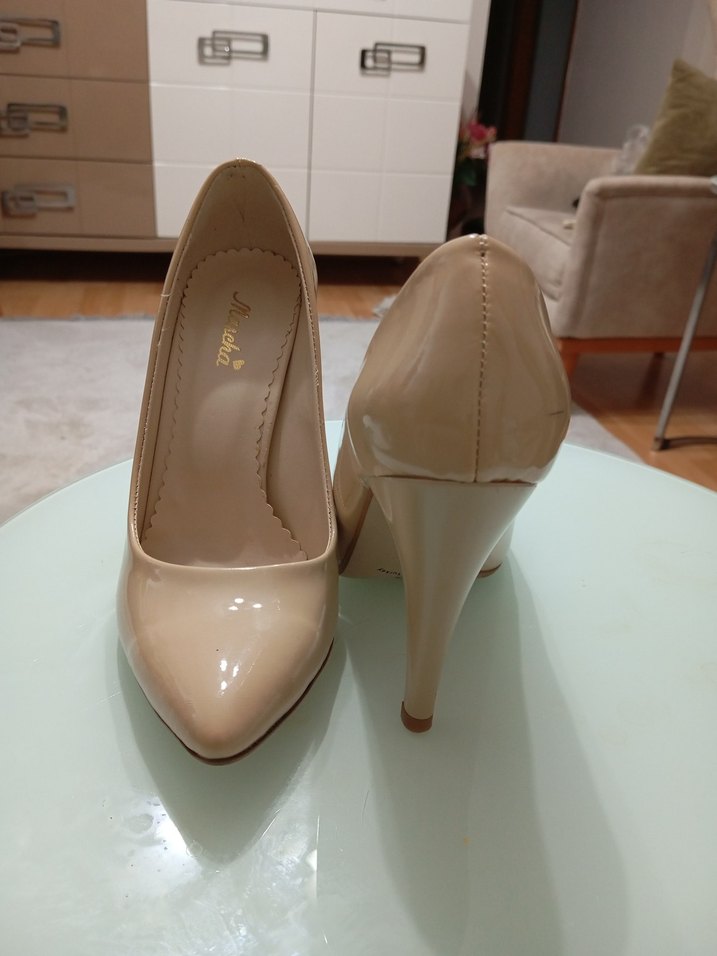 Bej Stiletto Topuklu Kadın Ayakkabı - Görsel 4