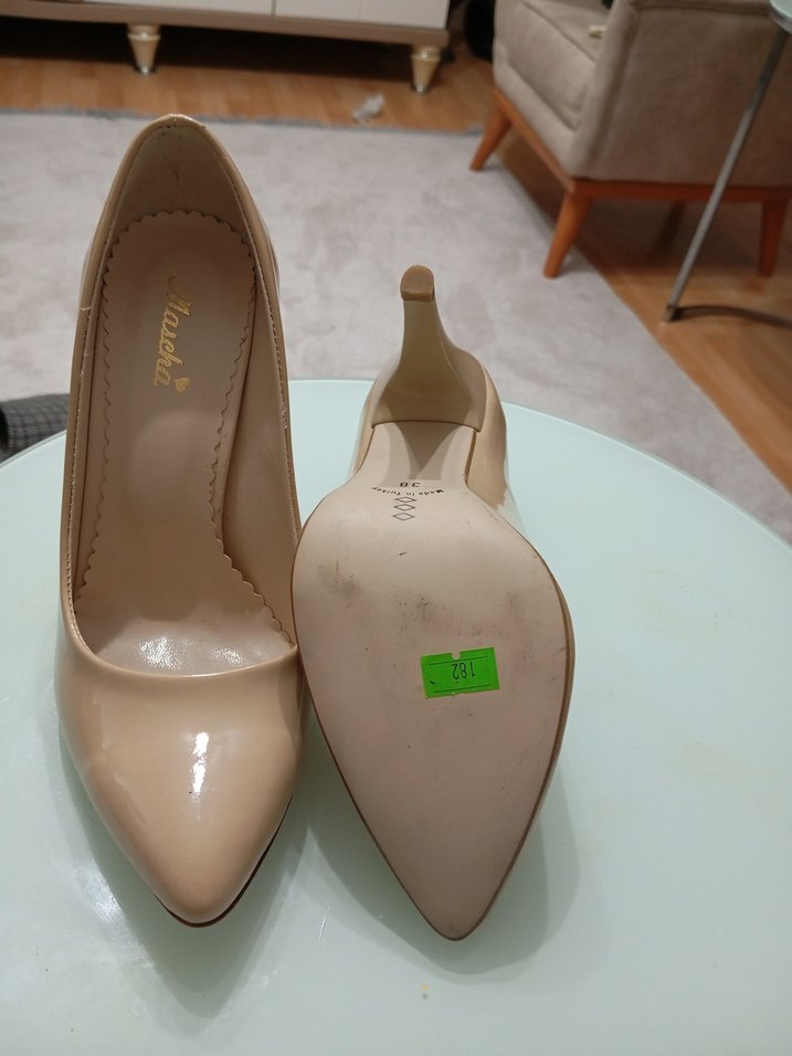 Bej Stiletto Topuklu Kadın Ayakkabı - Görsel 3