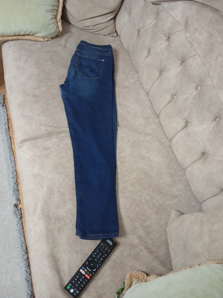 Kadın Mavi Baskılı Denim Kot Pantolon - Görsel 5