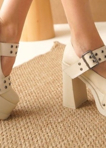 Modanizm Deri Tokalı Platform Topuklu Kadın Ayakkabı - Görsel 2