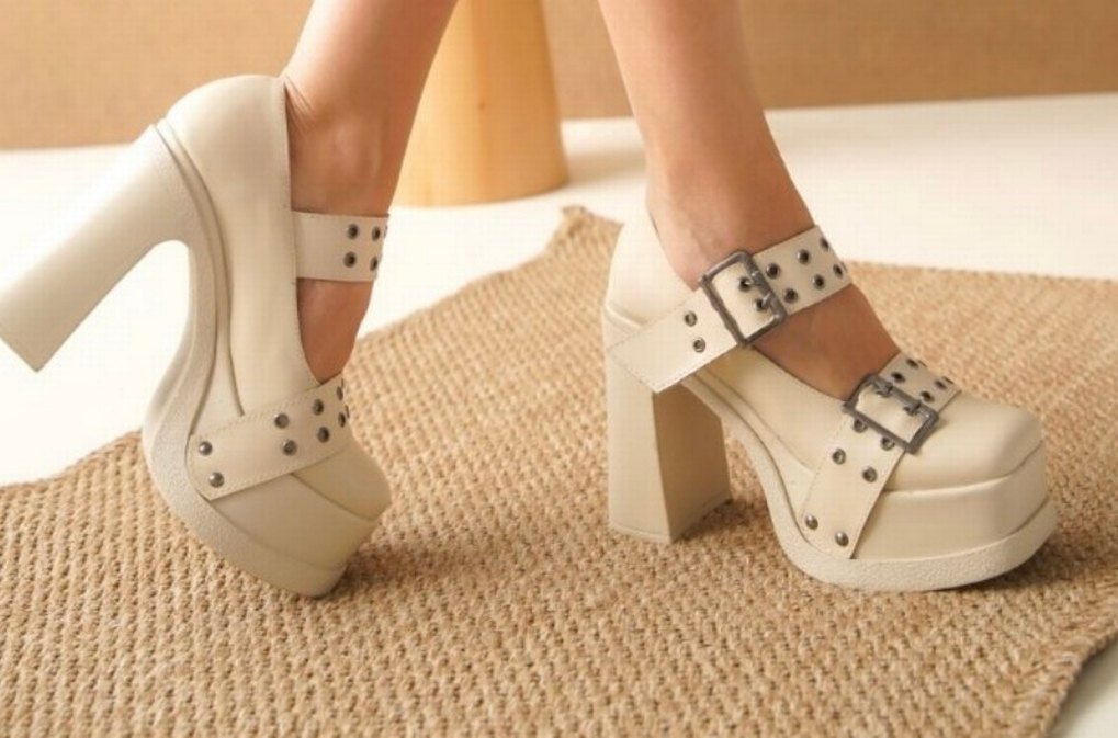 Modanizm Deri Tokalı Platform Topuklu Kadın Ayakkabı - Görsel 2