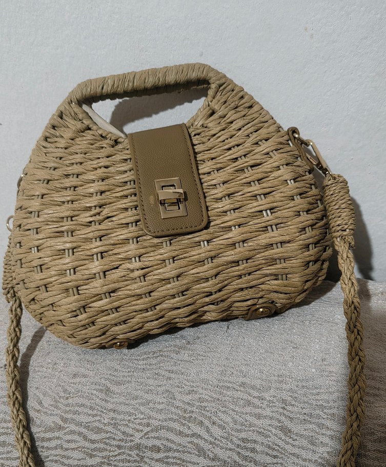 Yurt dışından Hasır Örgü Kadın Çanta - Görsel 2