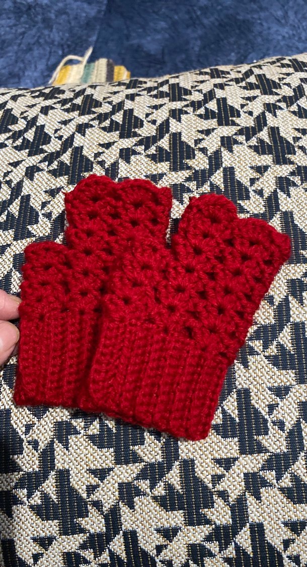 Kırmızı Örgü Kadın Eldiven - Görsel 2