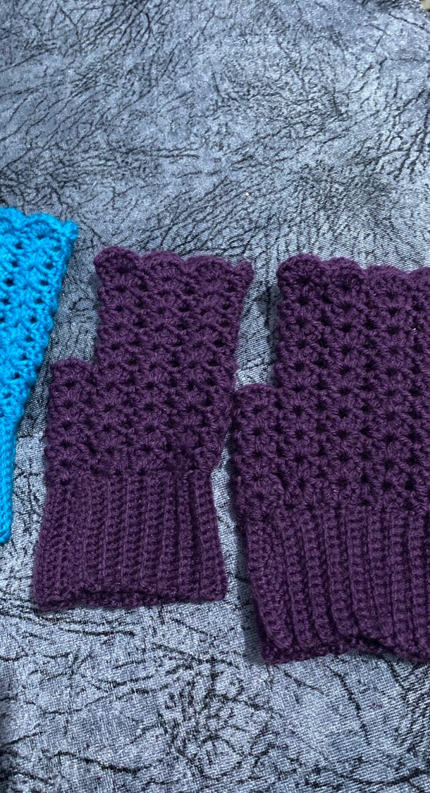 Mor Örgü Kadın Eldiven - Görsel 2