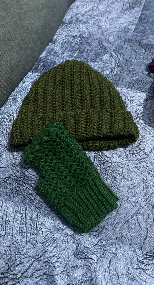 Kadın Örgü Koyu Yeşil Bere - Görsel 2