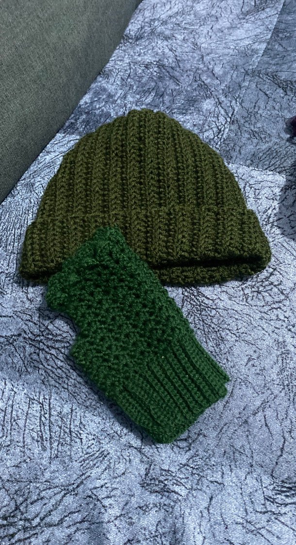 Kadın Örgü Koyu Yeşil Bere - Görsel 3