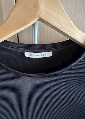 Jimmey Key Siyah Uzun Kollu Basic Kadın Tişört - Görsel 2