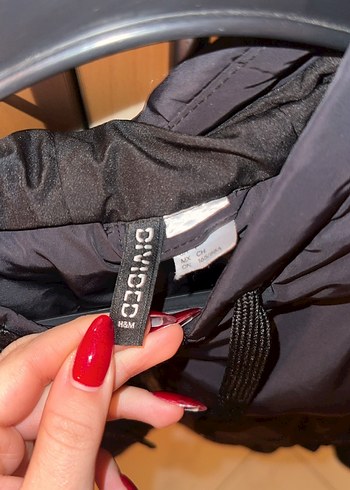 Siyah Kadın Puff Mont, Yüksek Yaka, Uzun Kollu - Görsel 3