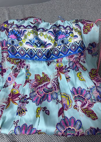 Turkuaz Desenli Tulum - Görsel 3