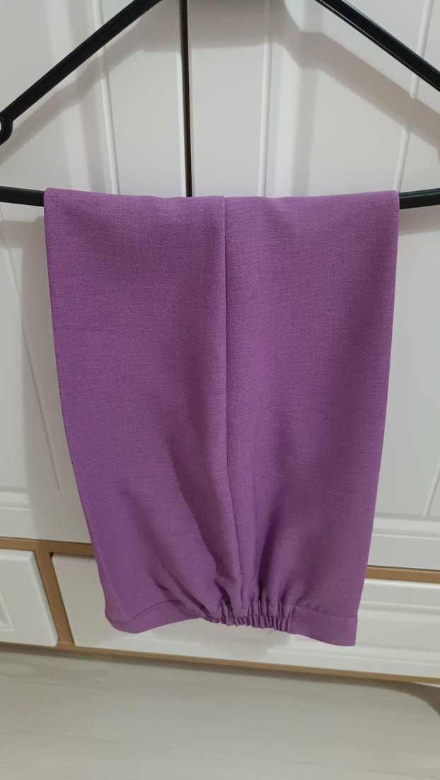 Mor Kadın Düğmeli  Blazer takım - Görsel 3