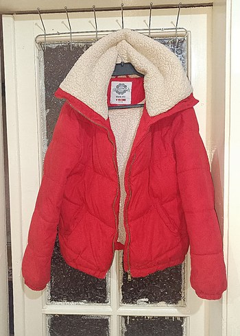 Kırmızı Kadın Kışlık Mont - Görsel 2