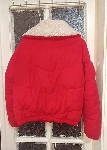 Kırmızı Kadın Kışlık Mont - Görsel 3