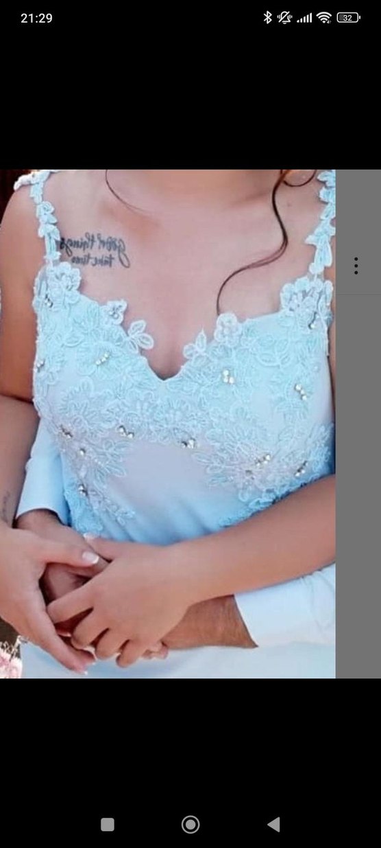 Dantel Detaylı Straplez Uzun Beyaz Abiye - Görsel 2