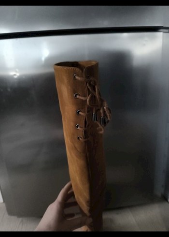 Bej Süet Kadın Dizüstü Bot, Tokalı - Görsel 3