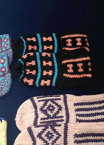 Renkli Nakışlı Örgü Ev patigi - Görsel 4