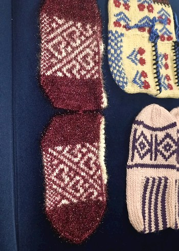 Renkli Nakışlı Örgü Ev patigi - Görsel 7