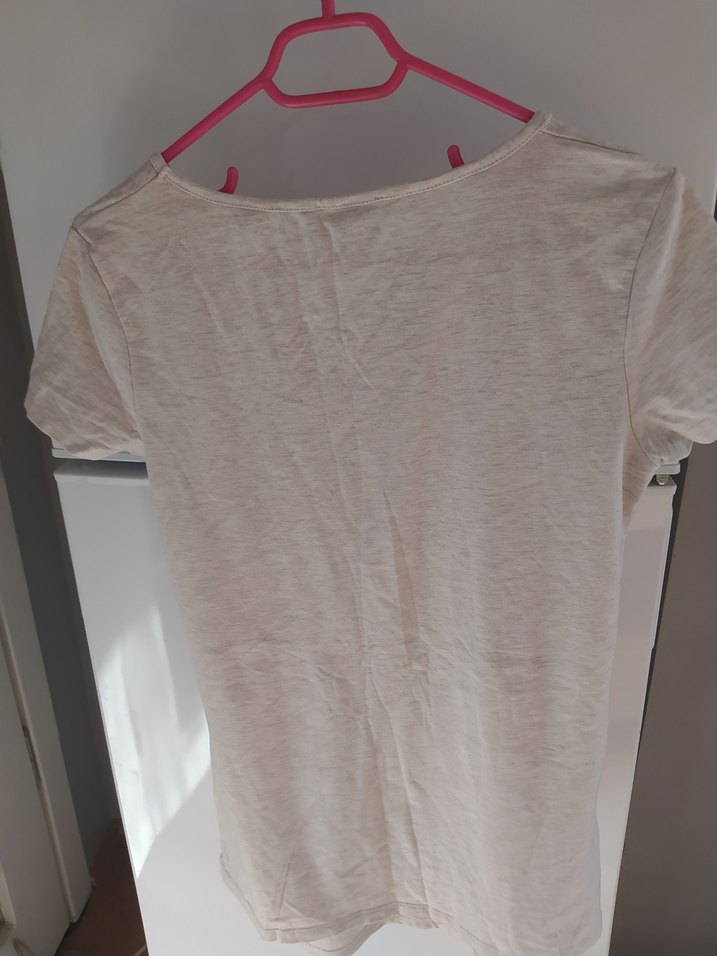 Bej Baskılı tişört Kısa Kollu - Görsel 5