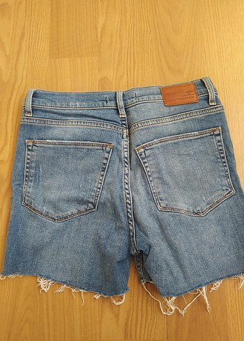 Kadın Mavi Kot Şort Midi Boy - Görsel 2